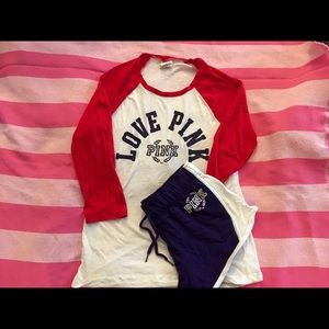 NWOT PINK! Baseball Tee and shorts